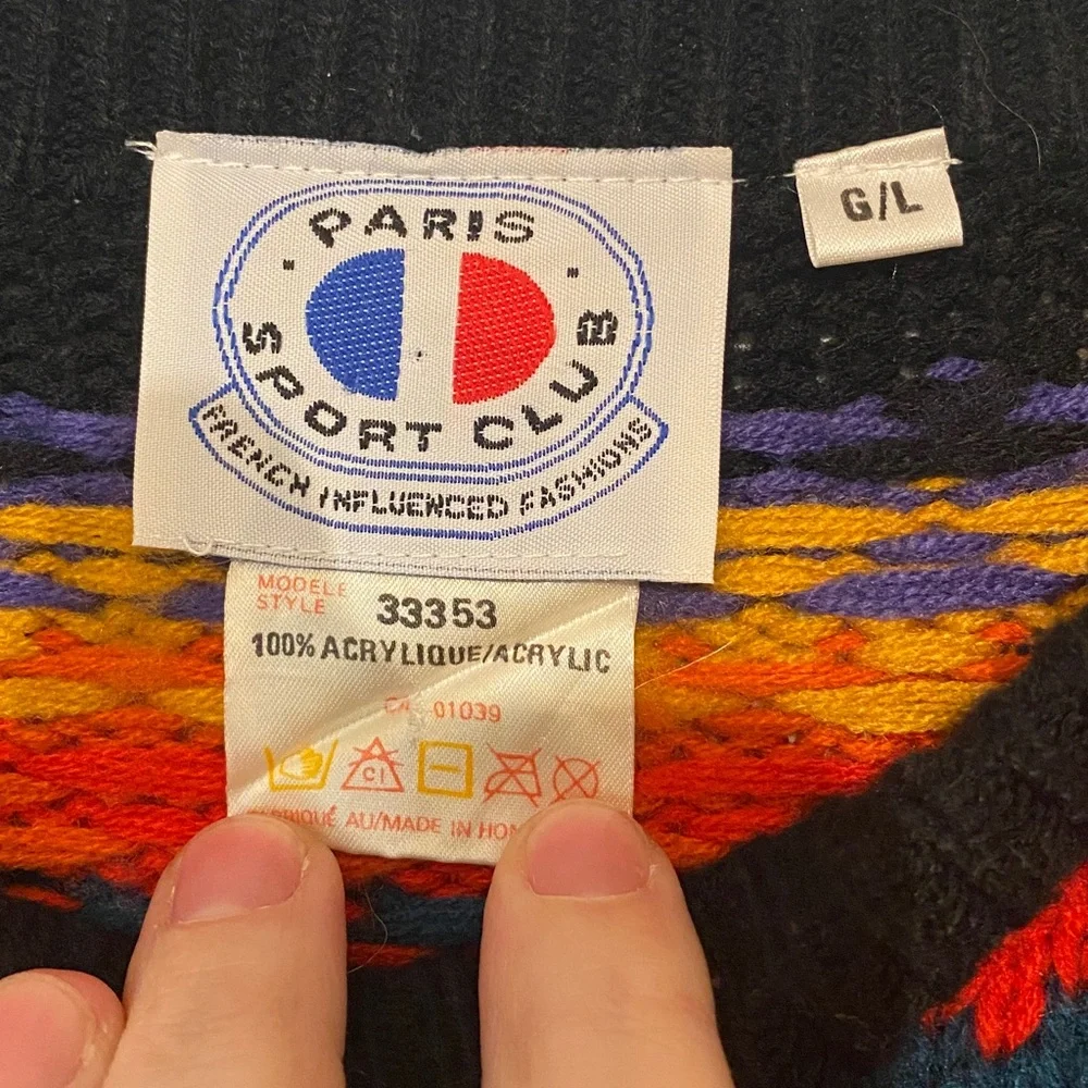 Colorful Geometric Aztec Pattern Knit Sweater - Picture 3 of 3